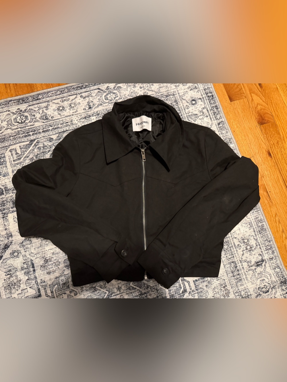 Black Cotton Cropped Jacket XS/S